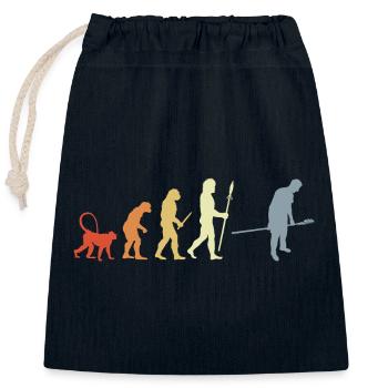 Bäcker Evolution Retro Look - Verschließbarer Geschenkbeutel aus Baumwolle (25x30cm) - Navy - Vorne
