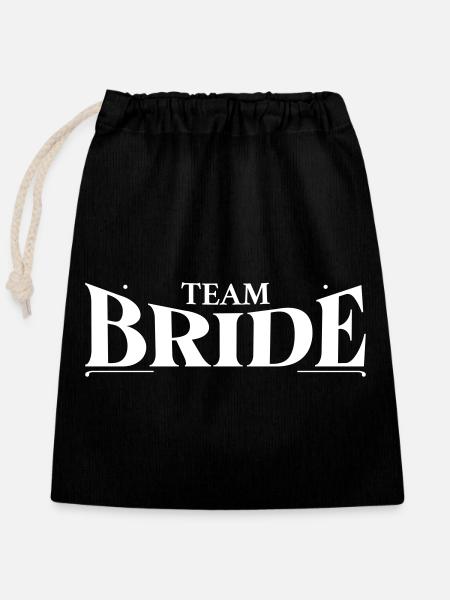 Team Bride!  - Verschließbarer Geschenkbeutel aus Baumwolle (25x30cm) - Schwarz