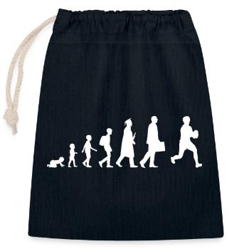 Evolution of rugby - Closable cotton gift bag (25x30cm) - navy - Front