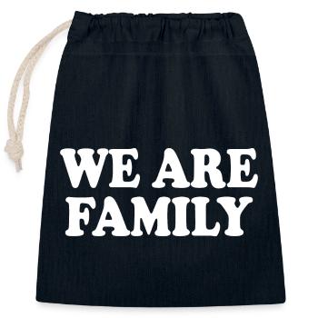 We are family - Sac cadeau en coton avec cordon (25 x 30 cm) - bleu marine - Devant