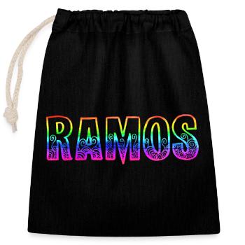 ramos rs regenbogen - Verschließbarer Geschenkbeutel aus Baumwolle (25x30cm) - Schwarz - Vorne
