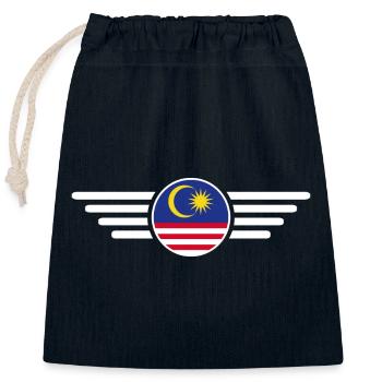 Malaysia Style Design T-Shirt - Closable cotton gift bag (25x30cm) - navy - Front