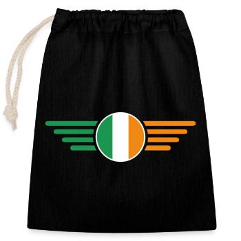 I Love Ireland Elegance Style Design T-Shirt - Closable cotton gift bag (25x30cm) - black - Front