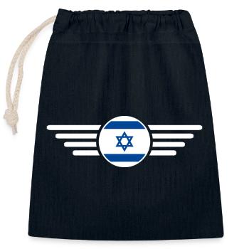 J’aime Israël Élégance Style Design T-Shirt - Sac cadeau en coton avec cordon (25 x 30 cm) - bleu marine - Devant