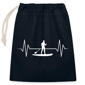 Stand Up Paddling - Verschließbarer Geschenkbeutel aus Baumwolle (25x30cm) - Navy - Vorne