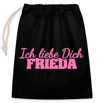 Dear Fri - Closable cotton gift bag (25x30cm) - black - Front