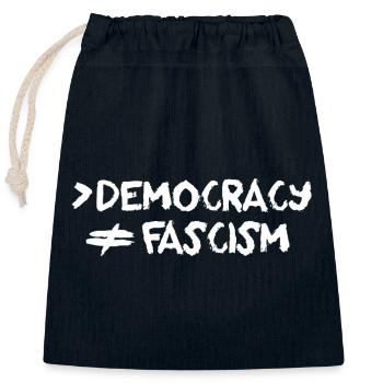 More Democracy No Fascism Anti-Fascist - Closable cotton gift bag (25x30cm) - navy - Front