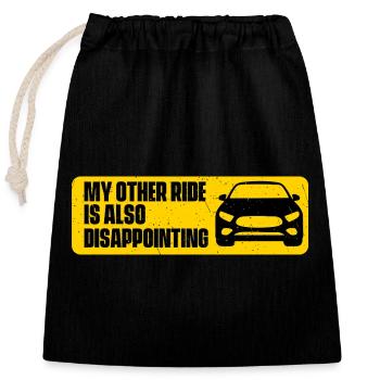 Mon autre trajet est aussi décevante blague drôle de voiture - Sac cadeau en coton avec cordon (25 x 30 cm) - noir - Devant