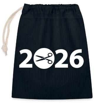 Tailor 2026, Handwork 2026 - Sac cadeau en coton avec cordon (25 x 30 cm) - bleu marine - Devant