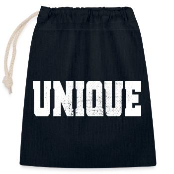 unique unique unique self-worth unique - Closable cotton gift bag (25x30cm) - navy - Front