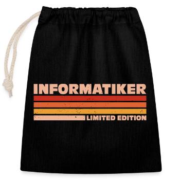 Informatiker Informatikerin Informatik - Verschließbarer Geschenkbeutel aus Baumwolle (25x30cm) - Schwarz - Vorne