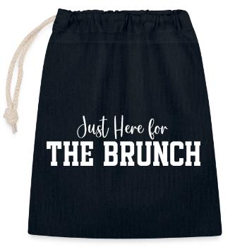 Just Here for The Brunch - Closable cotton gift bag (25x30cm) - navy - Front