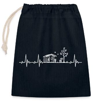 Allotment Garden Leisure Garden Gardener heartbeat - Closable cotton gift bag (25x30cm) - navy - Front