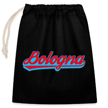 Bologna Neon Script Logo - Verschließbarer Geschenkbeutel aus Baumwolle (25x30cm) - Schwarz - Vorne