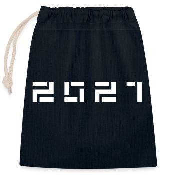 Birth Year Birthday Born In - Made in 2027 - Closable cotton gift bag (25x30cm) - navy - Front