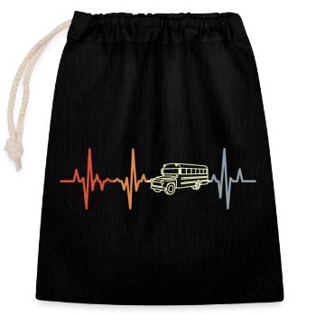 Fréquence cardiaque de bus Look vintage - Sac cadeau en coton avec cordon (25 x 30 cm) - noir - Devant