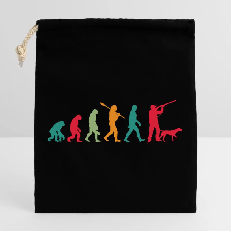 Die Evolution der Jäger Verschließbarer Geschenkbeutel aus Baumwolle (25x30cm)