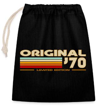1970 - Closable cotton gift bag (25x30cm) - black - Front