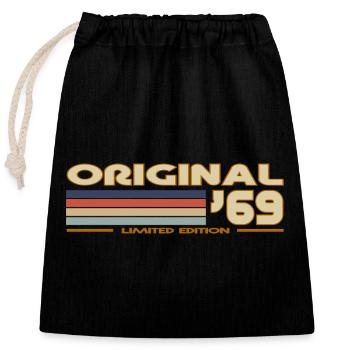 1969 - Closable cotton gift bag (25x30cm) - black - Front
