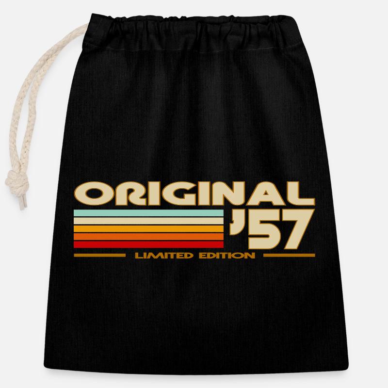 1957 - Closable cotton gift bag (25x30cm) - black