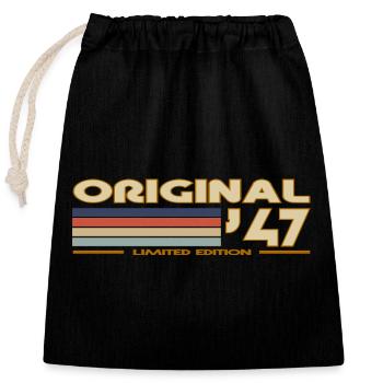 1957 - Sac cadeau en coton avec cordon (25 x 30 cm) - noir - Devant