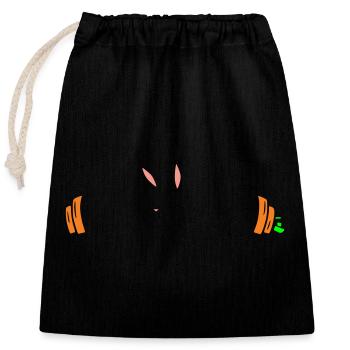 Bunny Carrots Dumbbell Weights - Closable cotton gift bag (25x30cm) - black - Front
