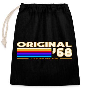 1968 - Closable cotton gift bag (25x30cm) - black - Front