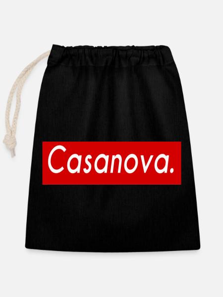 casanova - Verschließbarer Geschenkbeutel aus Baumwolle (25x30cm) - Schwarz