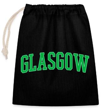 Glasgow College Stil Grüner Blockschrift - Verschließbarer Geschenkbeutel aus Baumwolle (25x30cm) - Schwarz - Vorne