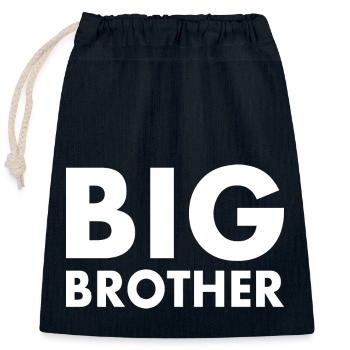 Big brother - Closable cotton gift bag (25x30cm) - navy - Front