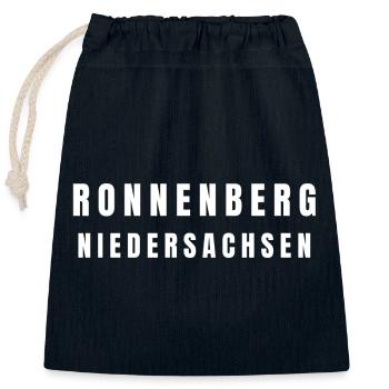 Ronnenberg, Basse-Saxe - Sac cadeau en coton avec cordon (25 x 30 cm) - bleu marine - Devant