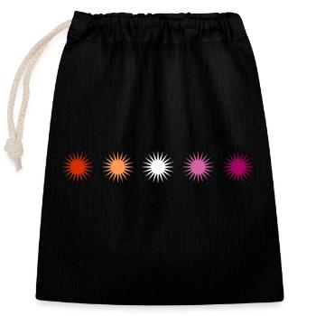 Subtle Lesbian Pride - Closable cotton gift bag (25x30cm) - black - Front