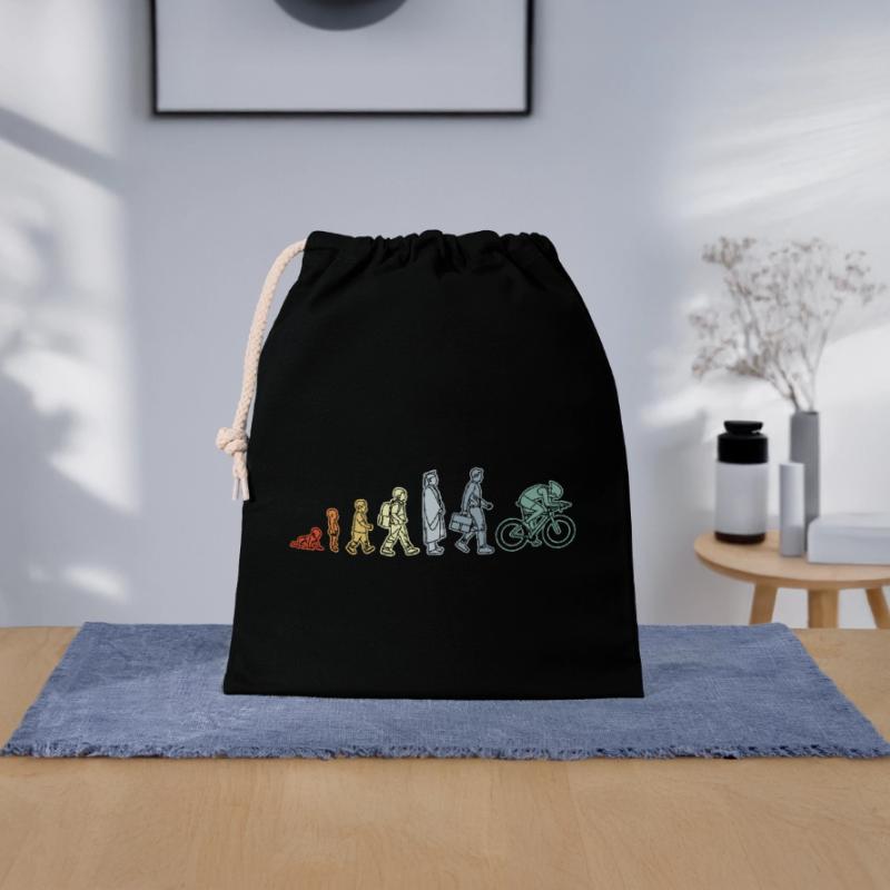 Radfahrer Evolution Verschließbarer Geschenkbeutel aus Baumwolle (25x30cm)