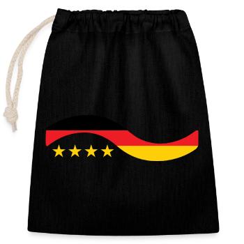 German Flag - Germany - Closable cotton gift bag (25x30cm) - black - Front