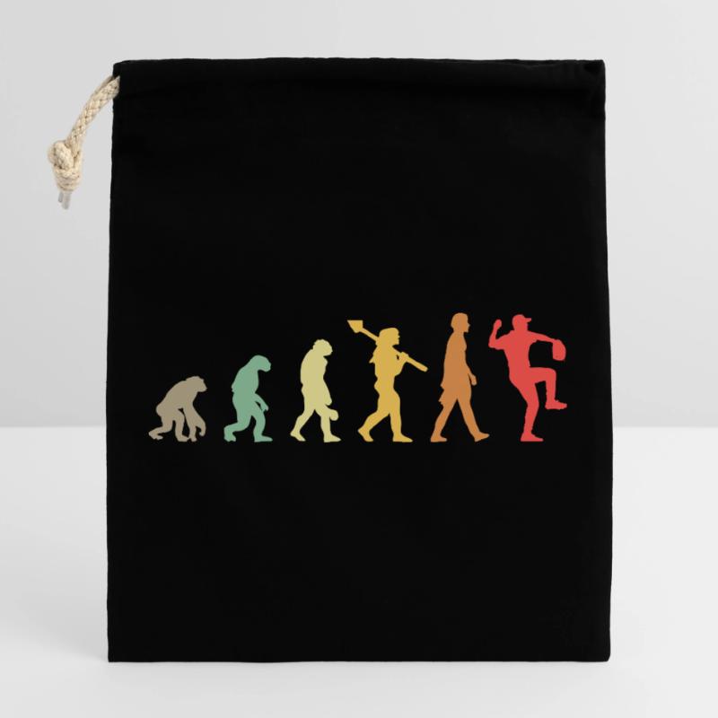Évolution du baseball Sac cadeau en coton avec cordon (25 x 30 cm)