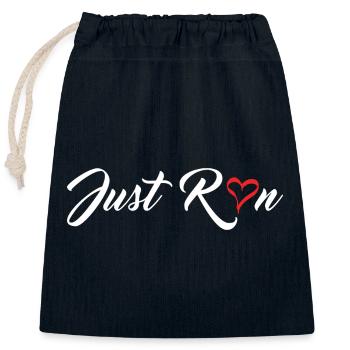 Just Run - Closable cotton gift bag (25x30cm) - navy - Front