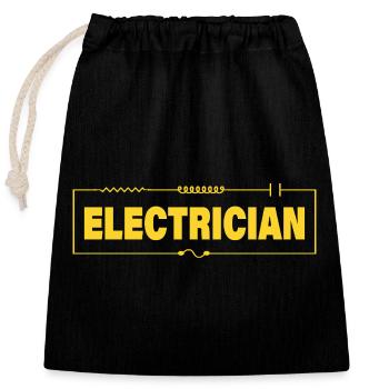 Électricien - Sac cadeau en coton avec cordon (25 x 30 cm) - noir - Devant