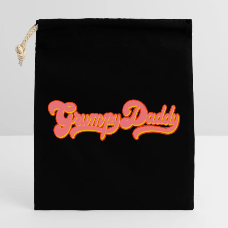 Grumpy Daddy Retro Script - Farbe "Exploitation" Verschließbarer Geschenkbeutel aus Baumwolle (25x30cm)