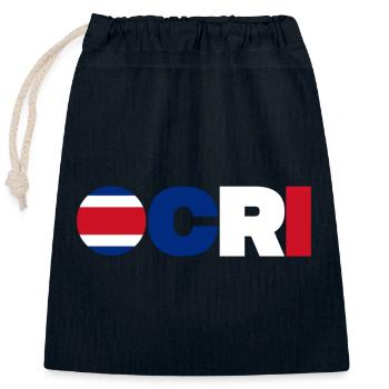 Costa Rica - Verschließbarer Geschenkbeutel aus Baumwolle (25x30cm) - Navy - Vorne