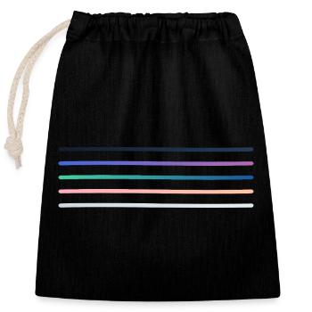 Vibrant stripe palette - Closable cotton gift bag (25x30cm) - black - Front