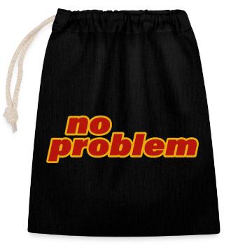 no problem - Closable cotton gift bag (25x30cm) - black - Front
