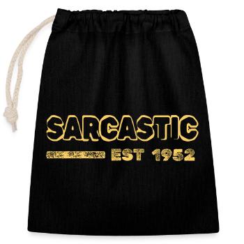 1952 - Closable cotton gift bag (25x30cm) - black - Front