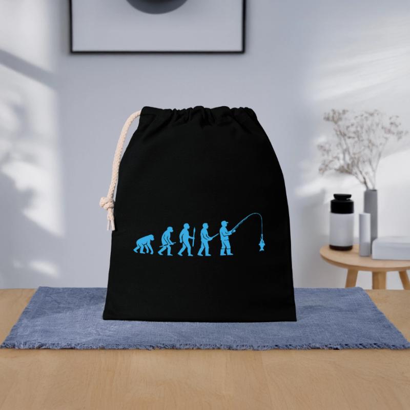Évolution de la pêche Sac cadeau en coton avec cordon (25 x 30 cm)