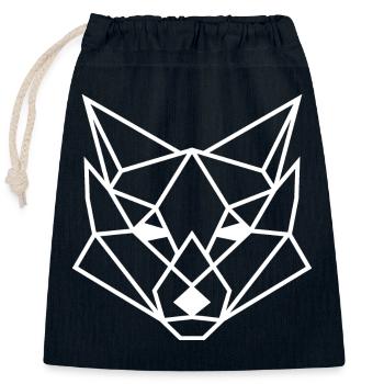 Geometrischer Fuchs Poly Geschenk Idee Polygon - Verschließbarer Geschenkbeutel aus Baumwolle (25x30cm) - Navy - Vorne