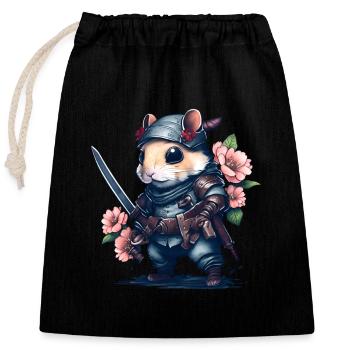The ninja hamster – incredible and unforgettable - Closable cotton gift bag (25x30cm) - black - Front