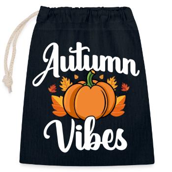 Herbst - Verschließbarer Geschenkbeutel aus Baumwolle (25x30cm) - Navy - Vorne