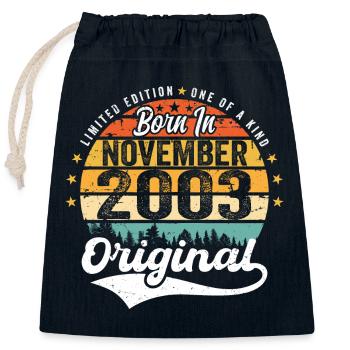 Legendary since November 2003 - 2003 - Closable cotton gift bag (25x30cm) - navy - Front