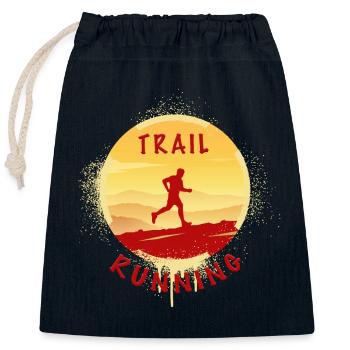 Trail Running - Verschließbarer Geschenkbeutel aus Baumwolle (25x30cm) - Navy - Vorne
