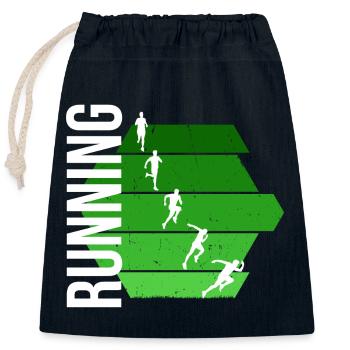 Running - Verschließbarer Geschenkbeutel aus Baumwolle (25x30cm) - Navy - Vorne