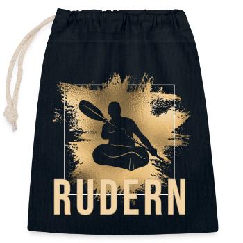 Rudern - Verschließbarer Geschenkbeutel aus Baumwolle (25x30cm) - Navy - Vorne